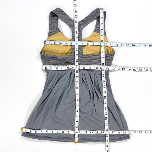 Lululemon Power Dance Women's 4 Loose Draped Gray Sports Bra Tank - Picture 11 of 16